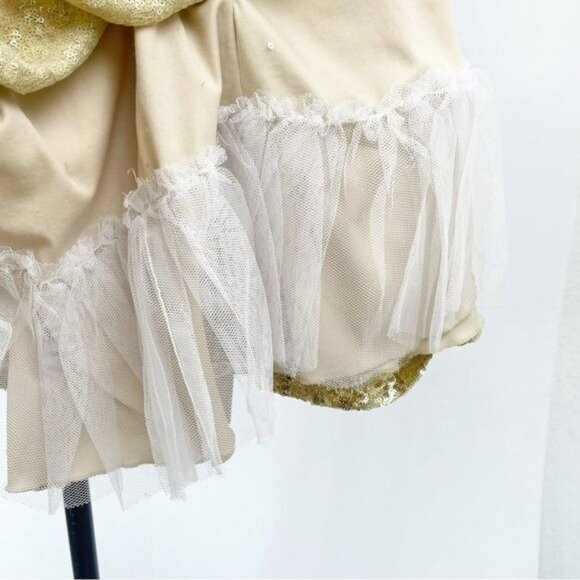 B.DARLIN GOLD SEQUIN MINI DRESS Cut Out/Bow   Prom Party Small - Picture 5 of 9